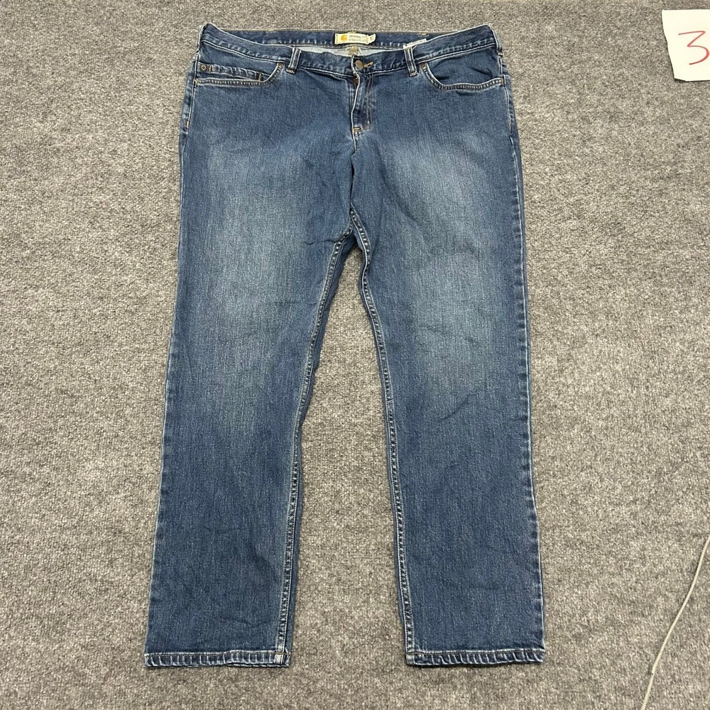 Carhartt Jeans Womens Size 16W Blue Original Fit Straight Leg Stretch Denim